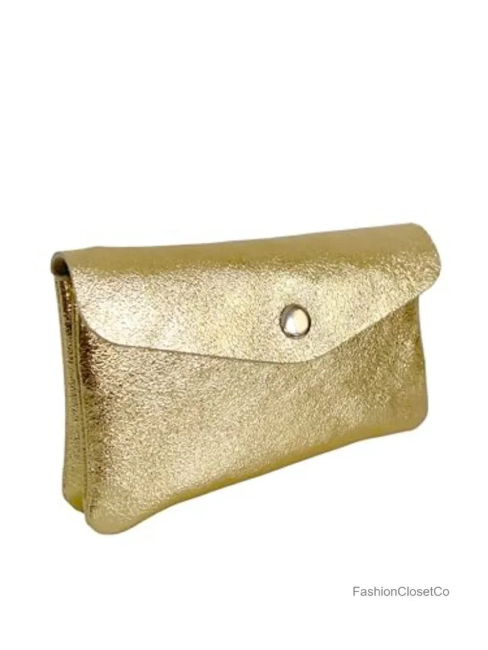 Genuine Leather Card Holder Wallet with Snap Closure and Zipper Pocket